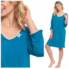 koszula-nocna-pizama-damska-elegancka-rekaw-3-4-do-kolan-bawelna-xl-moraj