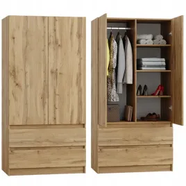 szafa-dab-wotan-garderoba-duza-na-ubrania-otwierana-2-szuflady-90cm