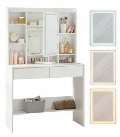 toaletka-lustro-led-oswietlenie-regulowana-biala-nowoczesna