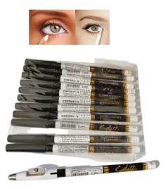 12x-kredka-do-oczu-biala-mat-z-temperowka-eyeliner-matowa