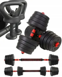 hantle-bitumiczne-regulowane-2x20kg-sztanga-zestaw-40kg-kettlebell
