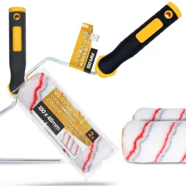 2x-walek-malarski-18-cm-malowania-scian-mabli-farb-lakierow-1x-uchwyt