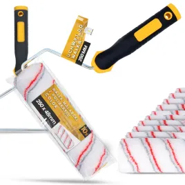 10x-walek-malarski-25-cm-malowania-scian-mabli-farb-lakierow-1x-uchwyt