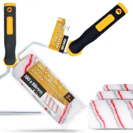 3x-walek-malarski-18-cm-malowania-scian-mabli-farb-lakierow-1x-raczka