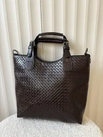 ines-delaure-torebka-shopper-czekoladowa-plecionka