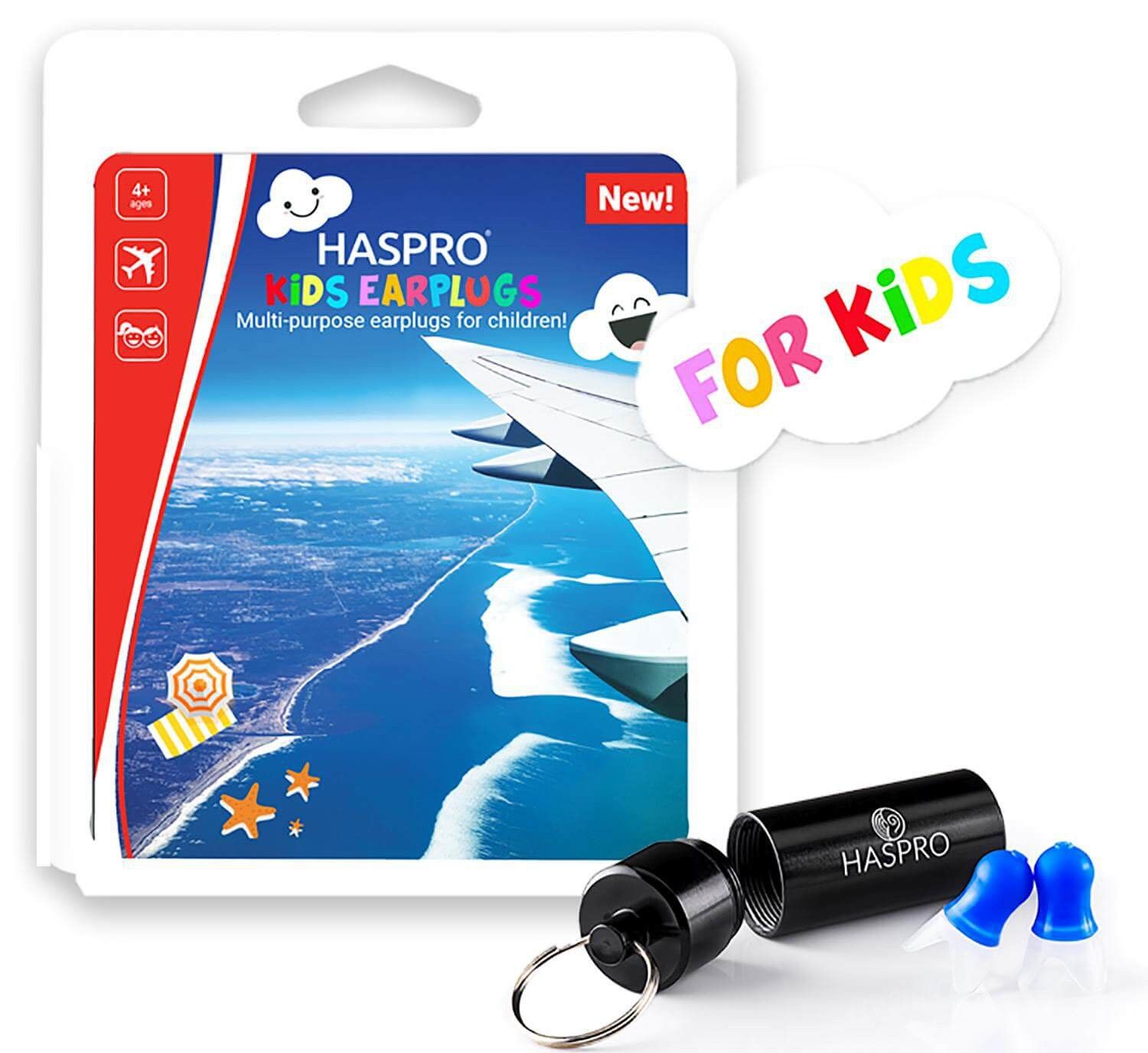 Haspro Kids - zatyczki stopery do uszu dla dzieci do samolotu