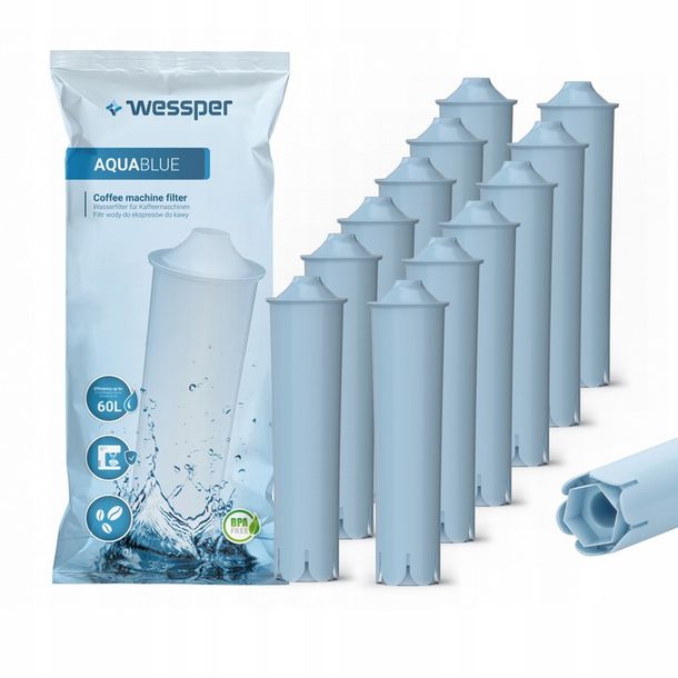 12x Filtr wkład wody Wessper AquaBlue do ekspresów Jura (Jura Blue)