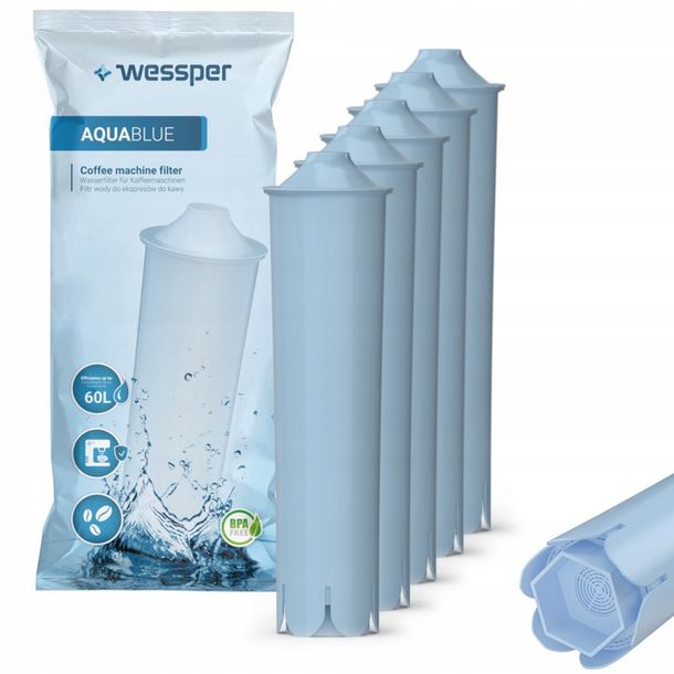 5x Filtr wkład wody Wessper AquaBlue do ekspresów Jura (Jura Blue)