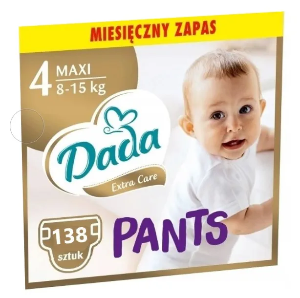 PIELUCHOMAJTKI DADA EXTRA CARE 4 PANTS 138 szt.
