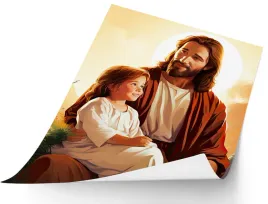 plakat-religijny-jezus-z-dziewczynka-format-50x70-cm