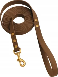 smycz-miejska-dla-psa-z-raczka-hexa-wodoodporna-brazowa-300cm-3m-tasma-2cm