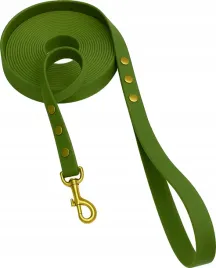 smycz-miejska-dla-psa-z-raczka-hexa-wodoodporna-oliwkowa-500cm-5m-tasma-2cm