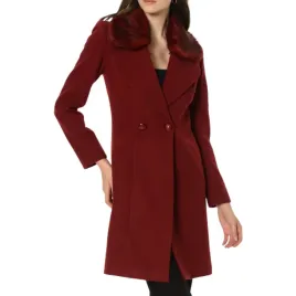 plaszcz-damski-dewberry-dlugi-burgundowy-klasyczny