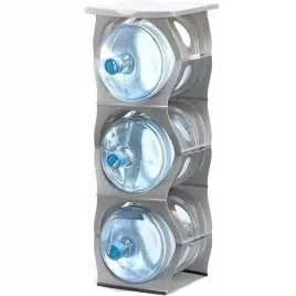 stojak-plastikowy-na-3-butle-wody-vio-pr-03-z-blatem-skladany-szary