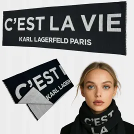 szal-damski-karl-lagerfeld-c-est-la-vie-dwustronny-miekki-fredzle-200-cm