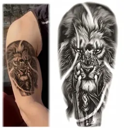 tatuaz-wojownik-lew-zmywalny-tymczasowy-wodny