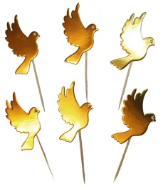 6x-pikery-toppery-zlote-golabki-ozdoby-slub-chrzest-komunia-golebie