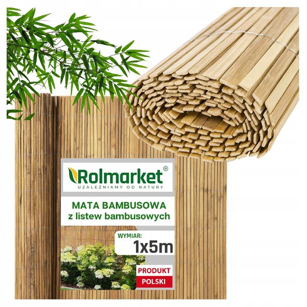 Mata Bambusowa Na Balkon 1x5m Naturalna Osłona Na Płot Ogrodzenie Taras