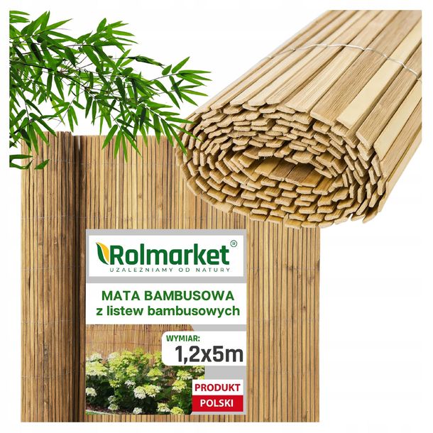 Mata Bambusowa Osłona Na Balkon 1,2x5m Naturalna Osłonowa Na Płot Taras