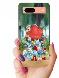 etui-case-do-google-pixel-7a-smerfy-gabka-patryk-minionki