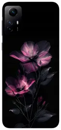 etui-case-do-xiaomi-redmi-note-12s-kwiaty-czarne-wzory