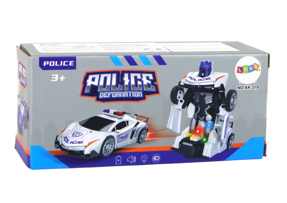 samochod-robot-policja-bialy-2w1-transformacja-stan-nowy