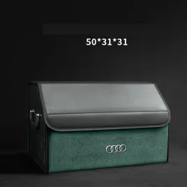 skorzany-organizer-do-bagaznika-logo-audi-50-31-31-zamszowa-zielo
