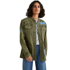 katana-damska-desigual-amore-z-naszywkami-haftami-khaki