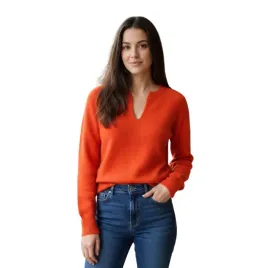 sweter-damski-rodier-pomaranczowy-kaszmirowy