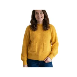 sweter-damski-naf-naf-zelia-zolty-z-kieszeniami