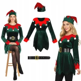 kostium-elfka-zielony-damski-swieta-wigilia-stroj-skrzat-pomocnik