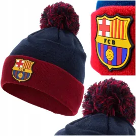 czapka-zimowa-fc-barcelona-z-pomponem-herb-logo-granatowa-bordowa-akrylowa