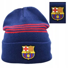 czapka-zimowa-dla-doroslych-fc-barcelona-herb-logo-granatowa-paski-akrylowa