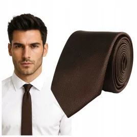 krawat-brazowy-meski-prazki-sledzik-cienki-slim-sledz-elegancki-6-cm