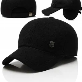 czapka-z-daszkiem-zimowa-ciepla-ocieplana-czarna-meska-nausznikami