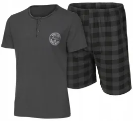 pizama-meska-bawelniana-krotki-rekaw-spodnie-kieszenie-material