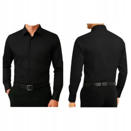czarna-meska-koszula-rozmiar-xl-42-43-dlugi-rekaw-gladka-dopasowana