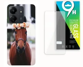 etui-case-do-xiaomi-redmi-13c-poco-c65-szklo-hartowane-konie-konik-hobb