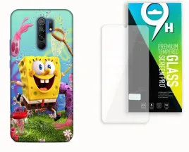 etui-case-do-xiaomi-redmi-9-szklo-hartowane-wzor-gabka-patryk-bajki