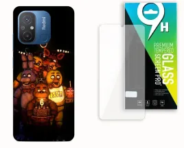 etui-case-do-xiaomi-redmi-12c-szklo-hartowane-fredi-fnaf-gry