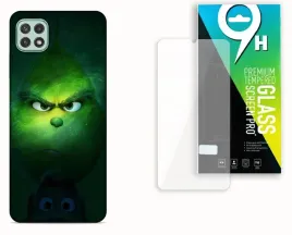 etui-case-do-samsung-galaxy-a22-5g-szklo-hartowane-swieta-grinch-prezent