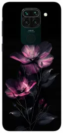 etui-case-do-xiaomi-redmi-note-9-kwiaty-czarne-wzory