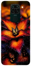 etui-case-do-xiaomi-redmi-note-9-kwiaty-czarne-wzory