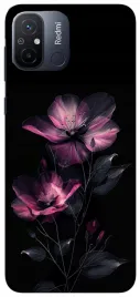 etui-case-do-xiaomi-redmi-12c-kwiaty-czarne-wzory