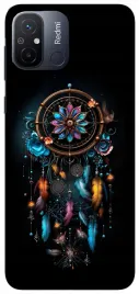 etui-case-do-xiaomi-redmi-12c-kwiaty-czarne-wzory