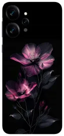 etui-case-do-xiaomi-redmi-12-kwiaty-czarne-wzory