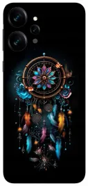 etui-case-do-xiaomi-redmi-12-kwiaty-czarne-wzory