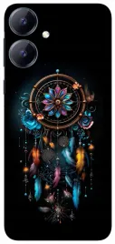 etui-case-do-realme-note-60-kwiaty-czarne-wzory