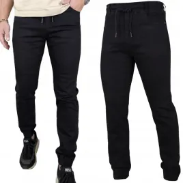 spodnie-meskie-czarne-jeansowe-dlugie-joggery-wygodne-mocne-pas-z
