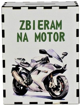 Skarbonka Dekoracyjna z nadrukiem Zbieram na Motor